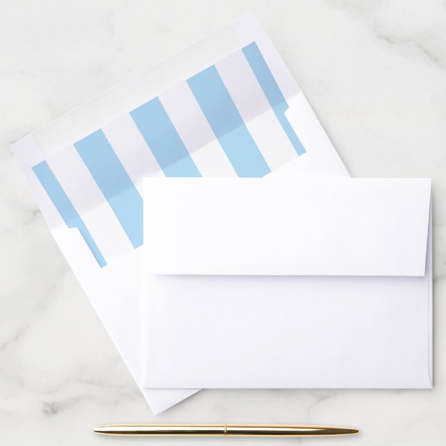 Blue Stripes, White Stripes, Striped Pattern Envelope Liner (Desk)