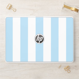 Blue Stripes, White Stripes, Striped Pattern HP Laptop Skin