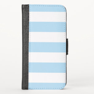 Blue Stripes, White Stripes, Striped Pattern iPhone X Wallet Case