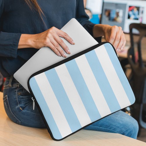 Blue Stripes White Stripes Striped Pattern Laptop Sleeve