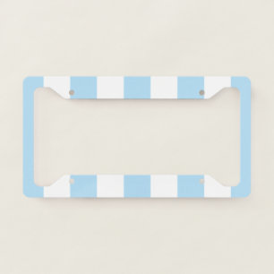 Blue Stripes, White Stripes, Striped Pattern License Plate Frame