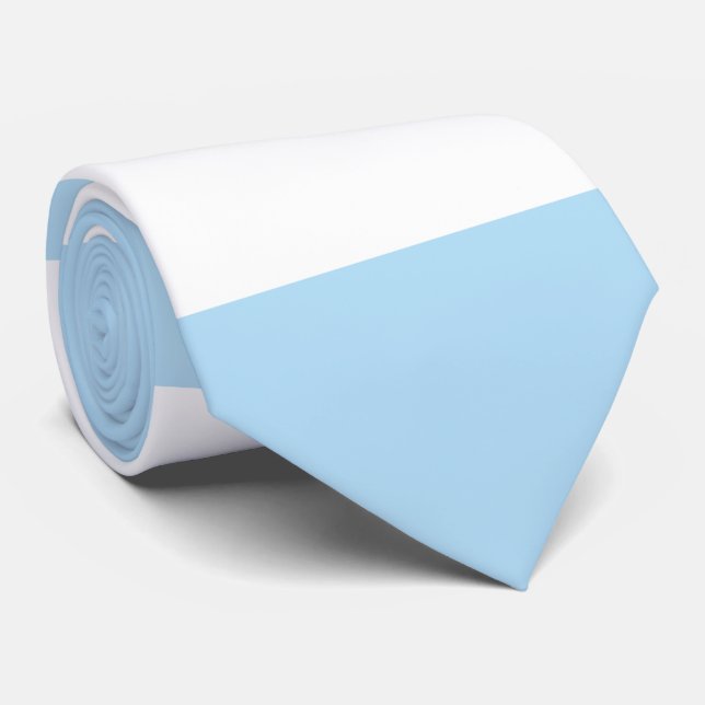 Blue Stripes, White Stripes, Striped Pattern Neck Tie (Rolled)