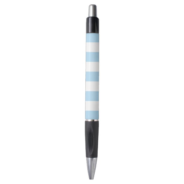 Blue Stripes, White Stripes, Striped Pattern Pen (Front Vertical)