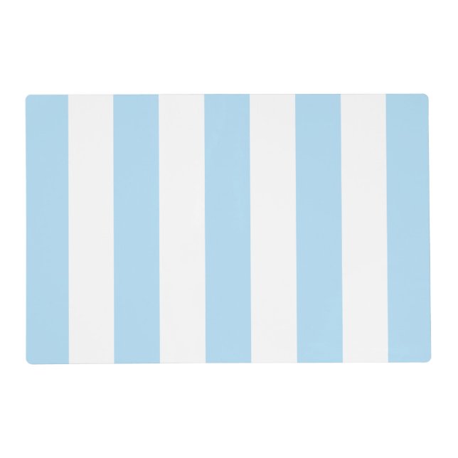 Blue Stripes, White Stripes, Striped Pattern Placemat (Front)