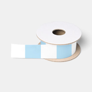 Blue Stripes, White Stripes, Striped Pattern Satin Ribbon