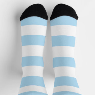 Blue Stripes, White Stripes, Striped Pattern Socks