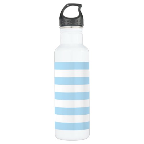 Blue Stripes White Stripes Striped Pattern Stainless Steel Water Bottle