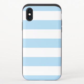 Blue Stripes, White Stripes, Striped Pattern iPhone X Slider Case