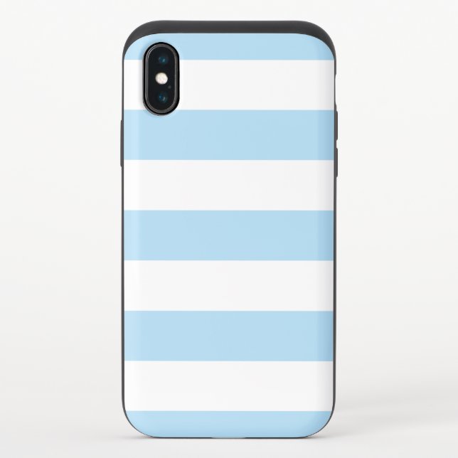 Blue Stripes, White Stripes, Striped Pattern Uncommon iPhone Case (Back)