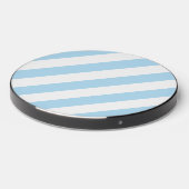 Blue Stripes, White Stripes, Striped Pattern Wireless Charger (Front 2)
