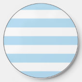 Blue Stripes, White Stripes, Striped Pattern Wireless Charger (Front)