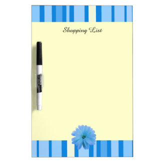 Blue Stripes with Daisy Flower Dry-Erase Board