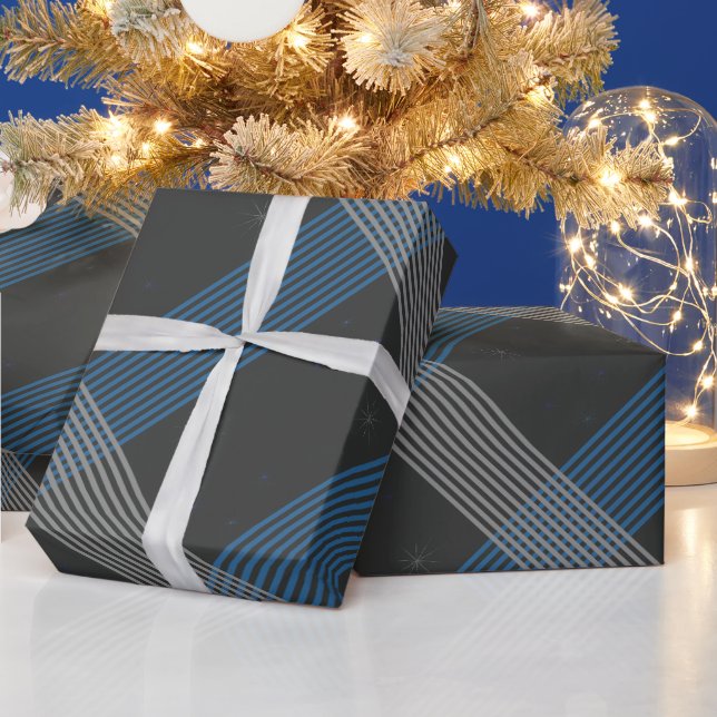 Blue Stripes Wrapping Paper (Holidays)