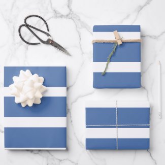 Blue Stripes  Wrapping Paper Sheets