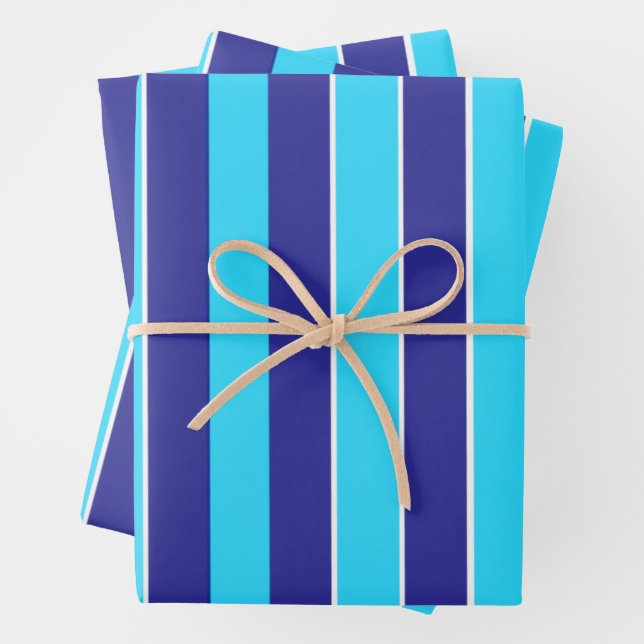 Blue Stripes  Wrapping Paper Sheets (In situ)