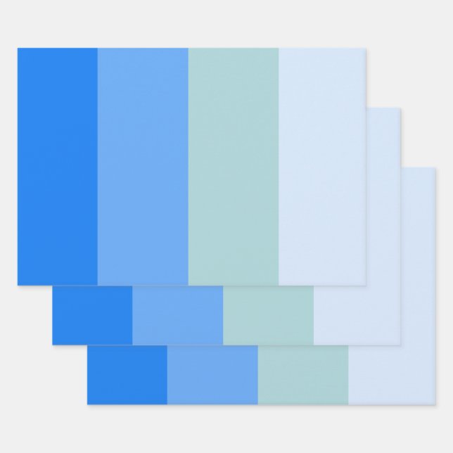 Blue Stripes Wrapping Paper Sheets (Set)