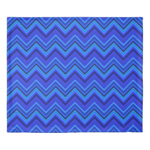 Blue stripes zigzag pattern duvet cover