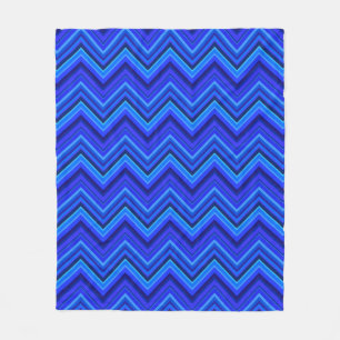 Blue stripes zigzag pattern fleece blanket