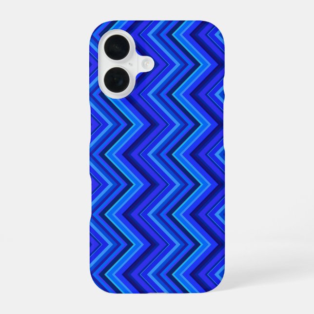 Blue stripes zigzag pattern iphone case (Back)