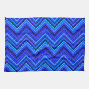 Blue stripes zigzag pattern towel