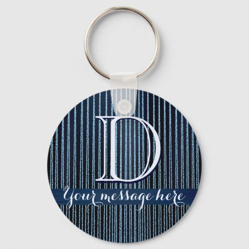 Blue stripy custom text gifts keychain