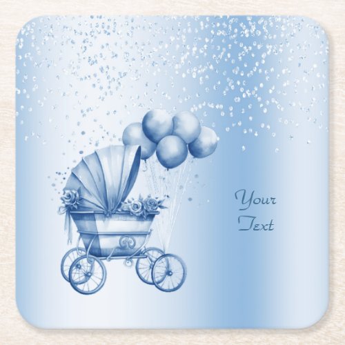 Blue Stroller Paper Coaster