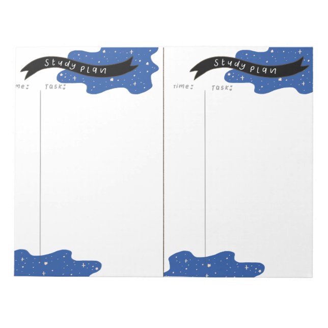 Blue Study Plan Notepad (Front)