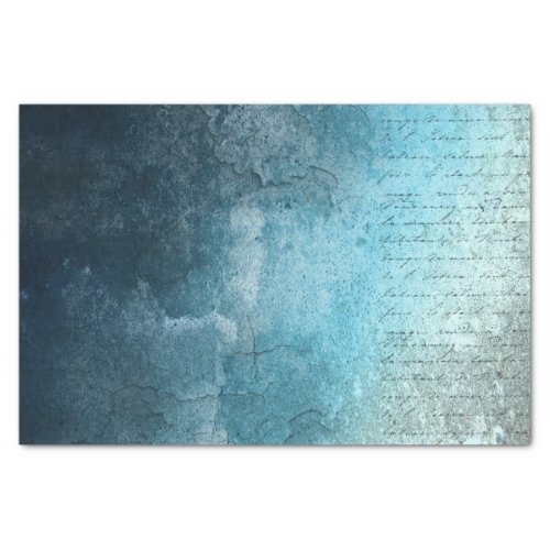 Blue Style Grunge Background with Script Tissue Paper