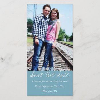 Blue Style Save The Date Photo Cards by AllyJCat at Zazzle