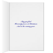 Blue Stylish Christmas Tree Greetings Card (Inside (Right))