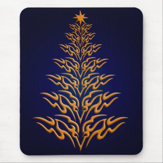 Blue Stylish Christmas Tree Mouse Pad