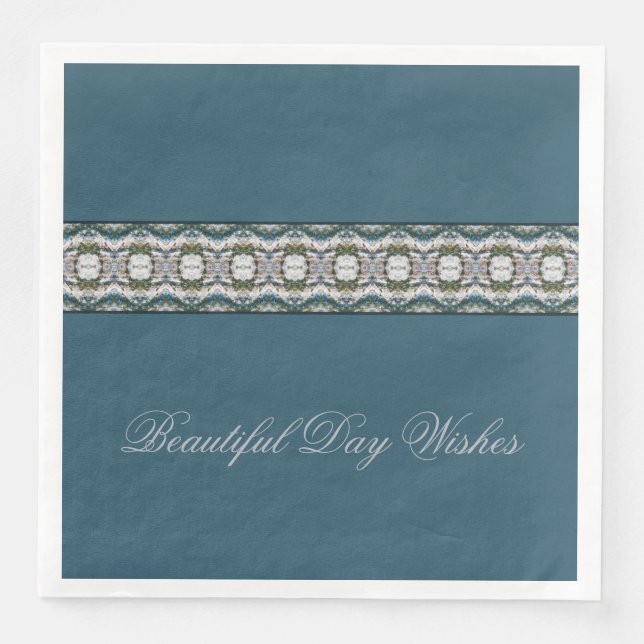 Blue Stylish Everyday Paper Dinner Napkins (Front)