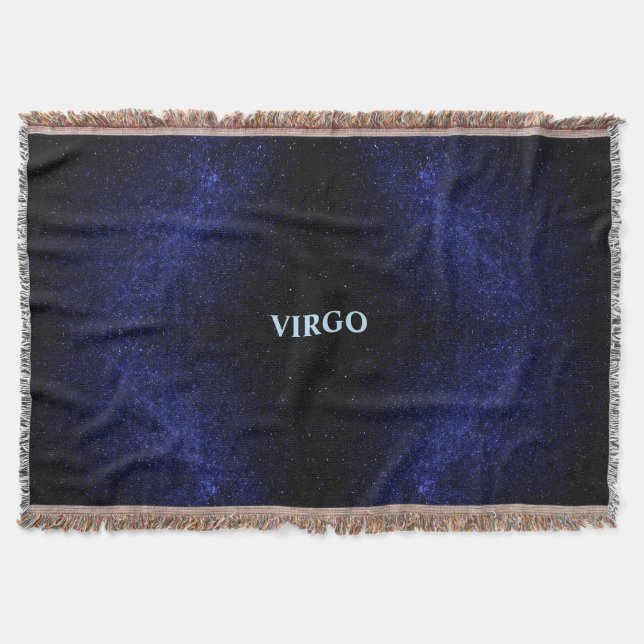 Blue Stylish Galaxy Cluster Virgo Throw Blanket (Front)