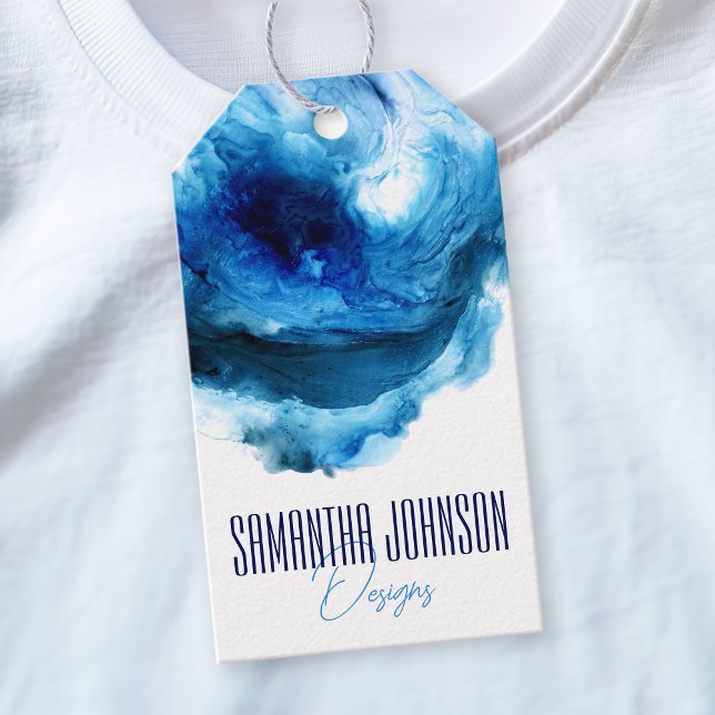 Blue Stylish Modern Abstract Clothing Hang Tag (Creator Uploaded)