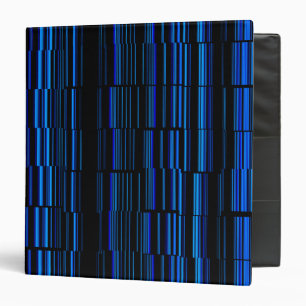 BLUE Stylish Stripe Pattern 3 Ring Binder
