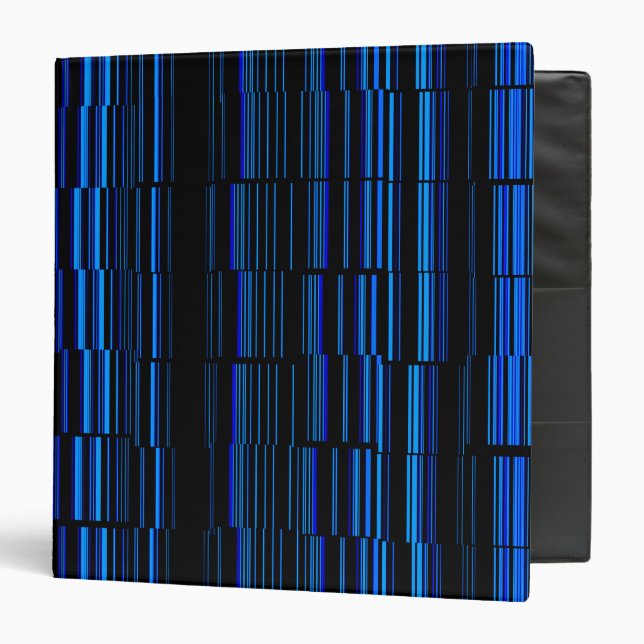 BLUE Stylish Stripe Pattern 3 Ring Binder (Front/Inside)
