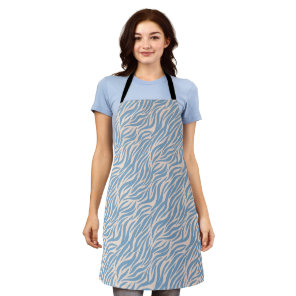Blue Stylish Tiger Stripes Apron