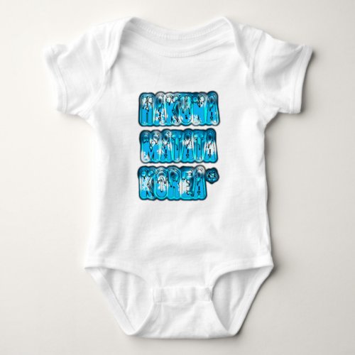 Blue stylish vintage Zombi  Design Hakuna Matata K Baby Bodysuit