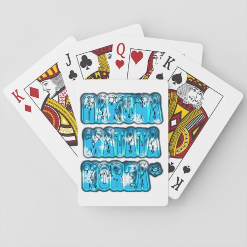 Blue stylish vintage Zombi  Design Hakuna Matata K Poker Cards