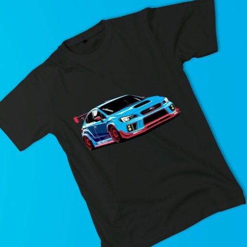 Blue Subaru WRX STI Racing Car T_Shirt