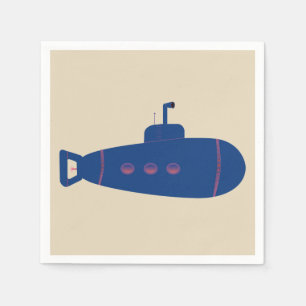 Blue Submarine Paper Napkins