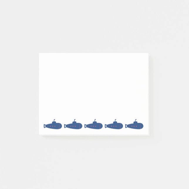 Blue Submarine Post-it Notes (Front)