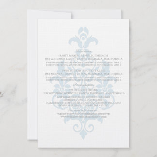 Blue Subtle Damask Information Card