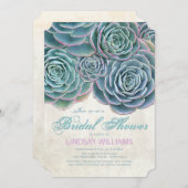 Blue Succulents Country Bridal Shower Invitation (Front/Back)