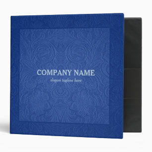 Blue Suede Floral Leather Texture Print 2 Binder