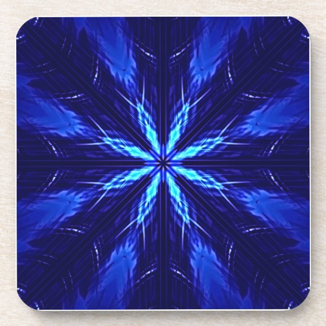 Blue Suede Star Design Beverage Coaster (Front)