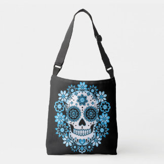 Blue Sugar Skull Crossbody Bag