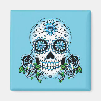 Blue Sugar Skull Magnet