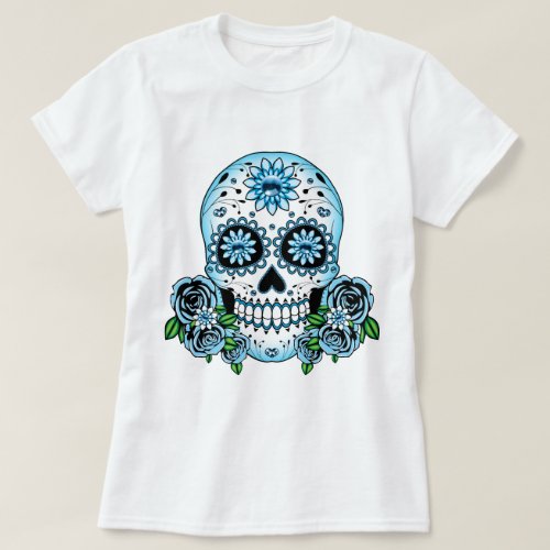 Blue Sugar Skull T_Shirt