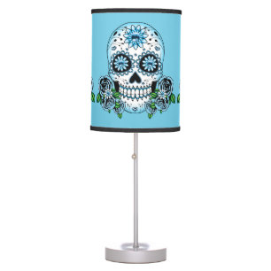 Blue Sugar Skull Table Lamp